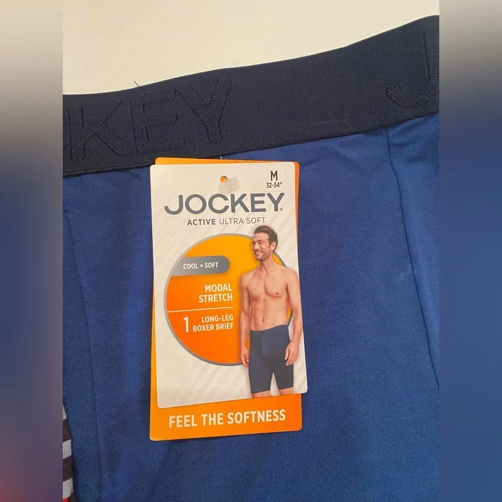 JOCKEY 2 PAIR LONG LEG BOXER BRIEFS ACTIVE ULTRA SOFT MODAL STRETCH MEDIUM 32-34